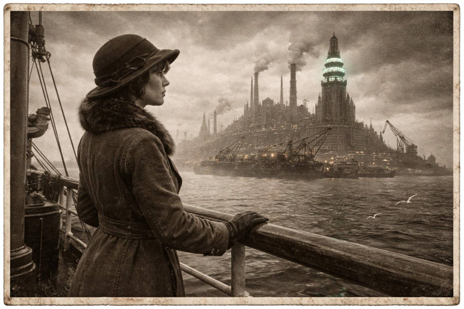 Archivní fotografie — paluba zaoceánské lodi